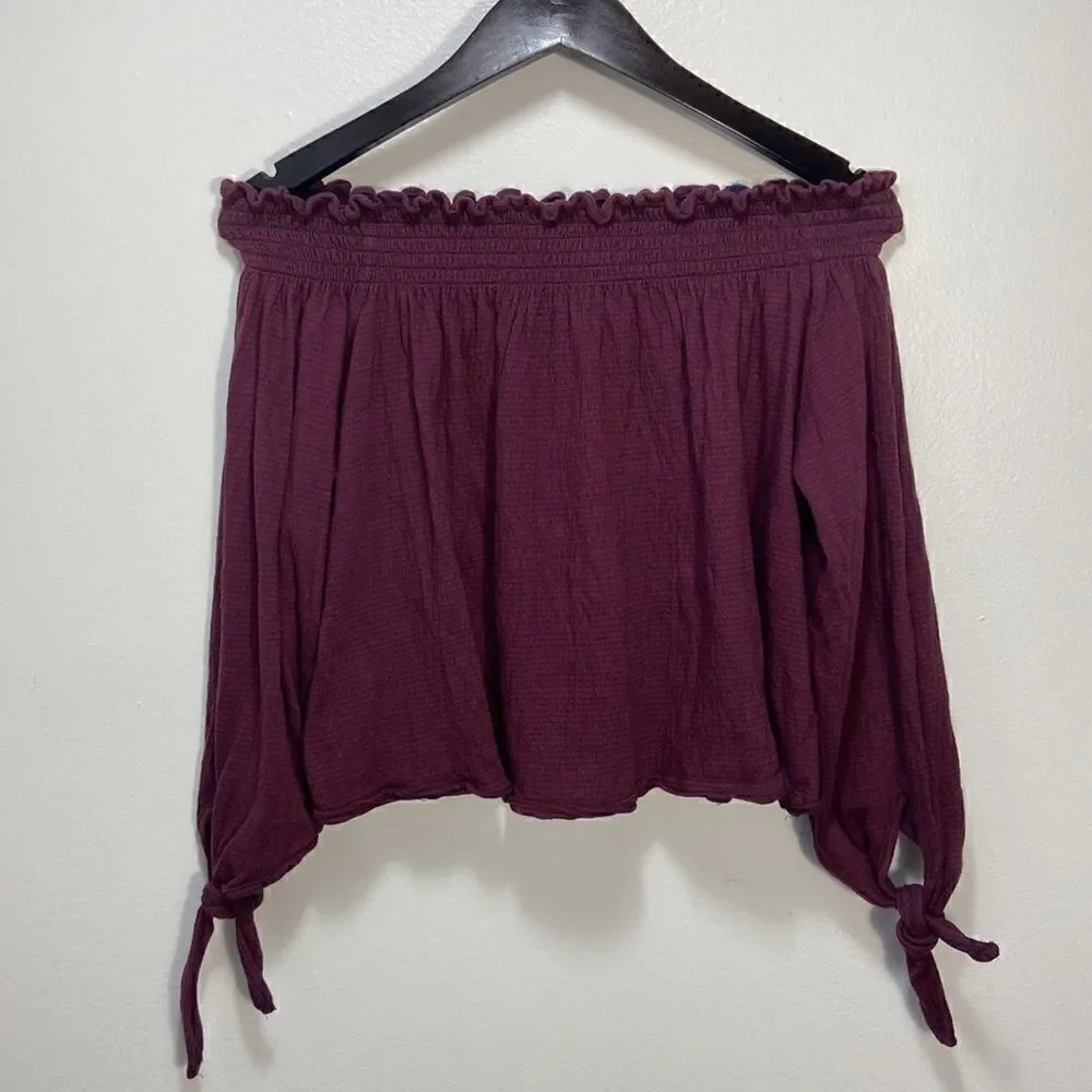 Free People | We The Free Lexington Off Shoulder Tee Red Sz XS - Picture 3 of 7